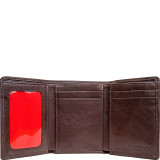 Angle Stitch Leather Slim Trifold Wallet