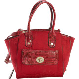 Dual Hearts Design Structured Satchel