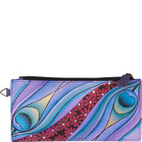 Hand Painted Leather Credit Card Organizer / Wallet
