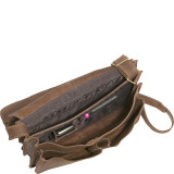 Distressed Leather Quick Access Messenger