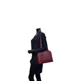 Faux Leather Dome Zip-Around Satchel