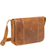 Distressed Leather Laptop Messenger