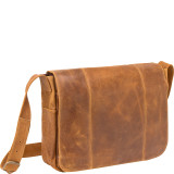 Distressed Leather Laptop Messenger