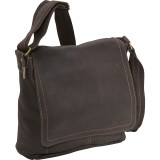 Vertical Simple Distressed Leather Messenger Bag