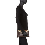 Pebbled Leather & Haircalf Clutch