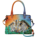 Hand Painted Leather Small Satchel