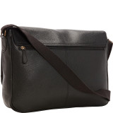 Leather Front Flap Laptop Messenger Bag