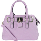 Women's Multicolor Faux-leather Front Lock Decoration Small Mini Shell-shape Top-handle Handbag