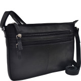 Three Zip Gusseted Crossbody Bag