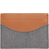 Recycled Twill and Leather Card Case