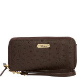 Ostrich Brights Slim Double Zip Wallet with Wristlet