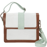 Colorblock Leather Cross Body Bag