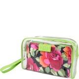 Tropicana Two Piece Cosmetic Bag Set with Wristlet
