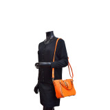 Patent Faux Leather Shoulder Bag with Zipper Front Detail