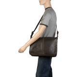 Distressed Leather Messenger
