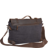 Casual Style Cowhide Leather Cotton Canvas Messenger Bag