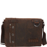 Full Grain Leather Asymmetrical Messenger Bag