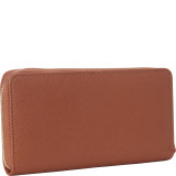 Faux Leather Zip Around Wallet