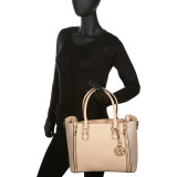 Dual Zipper Accented Tote Bag