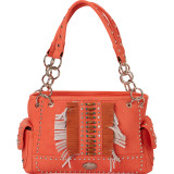 Two Toned Satchel with Indian Beads