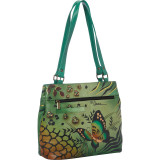 Hand Painted Leather Twin Top Tote