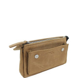 8.5" Large Leather Clutch Bag