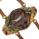Hand Painted Top Zip Satchel