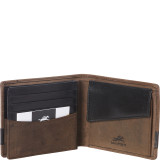 RFID Secure Mens Center Wing Wallet with Coin Pocket