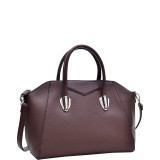 Faux Leather Weekender Satchel with Removable Strap
