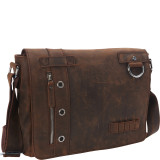 Full Grain Leather Asymmetrical Messenger Bag