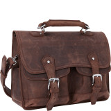 16.5" Leather Laptop Briefcase