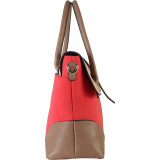 Three Tone Faux Leather Handbag