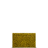 Cheetah Printed Suede Convertible Clutch