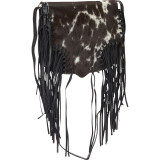 Calf Hair Knotted Fringe Shoulder Bag