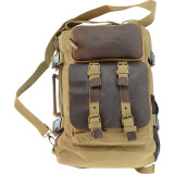 Canvas & Leather Convertible Backpack/Briefcase