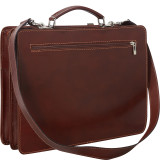 Italian Leather Computer Brief and Messenger Bag