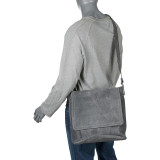 Vertical Simple Distressed Leather Messenger Bag