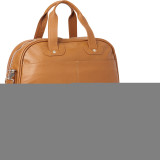 Double Zip-Pocket Leather Satchel