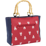 Bamboo Handle Lobster Mini Tote