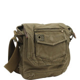 Tall 8" Small Canvas Slim Sling Shoulder Bag