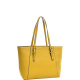 Faux Leather Buckle Strap Tote