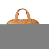 Double Zip-Pocket Leather Satchel