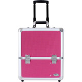 Rolling Makeup Salon 2 in 1 Train Case with Adjustable Dividers
