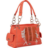 Two Toned Satchel with Indian Beads