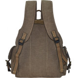 Canvas Backpack with Flap and 2 Side Pockets