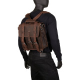 13" Tall Leather Laptop Backpack Brief