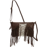 Fringe Cross Body with Crochet Center