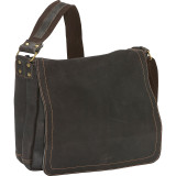 Distressed Leather Full Flap Laptop Messenger - M