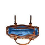 Patent Faux Leather V Shape Accent Satchel
