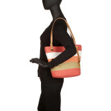 Paper Straw Lurex Stripe Small Tote